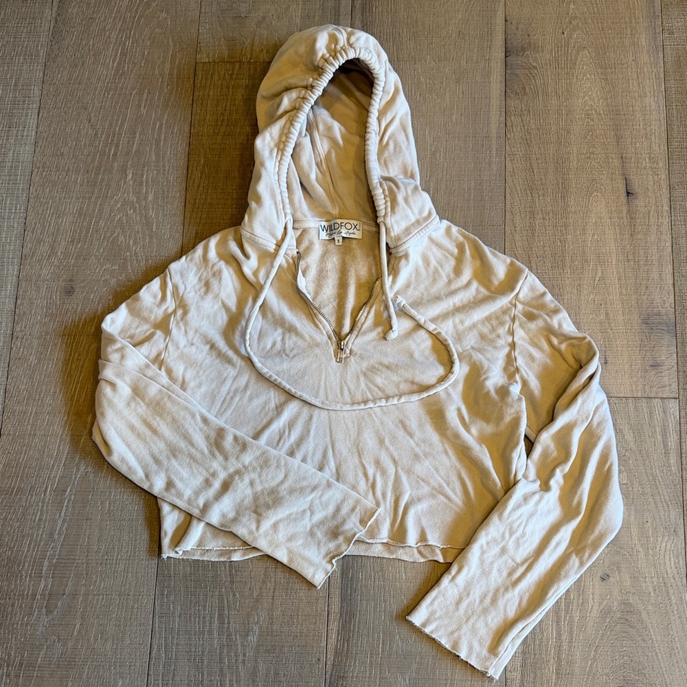 Wildfox Beige Cropped Pullover